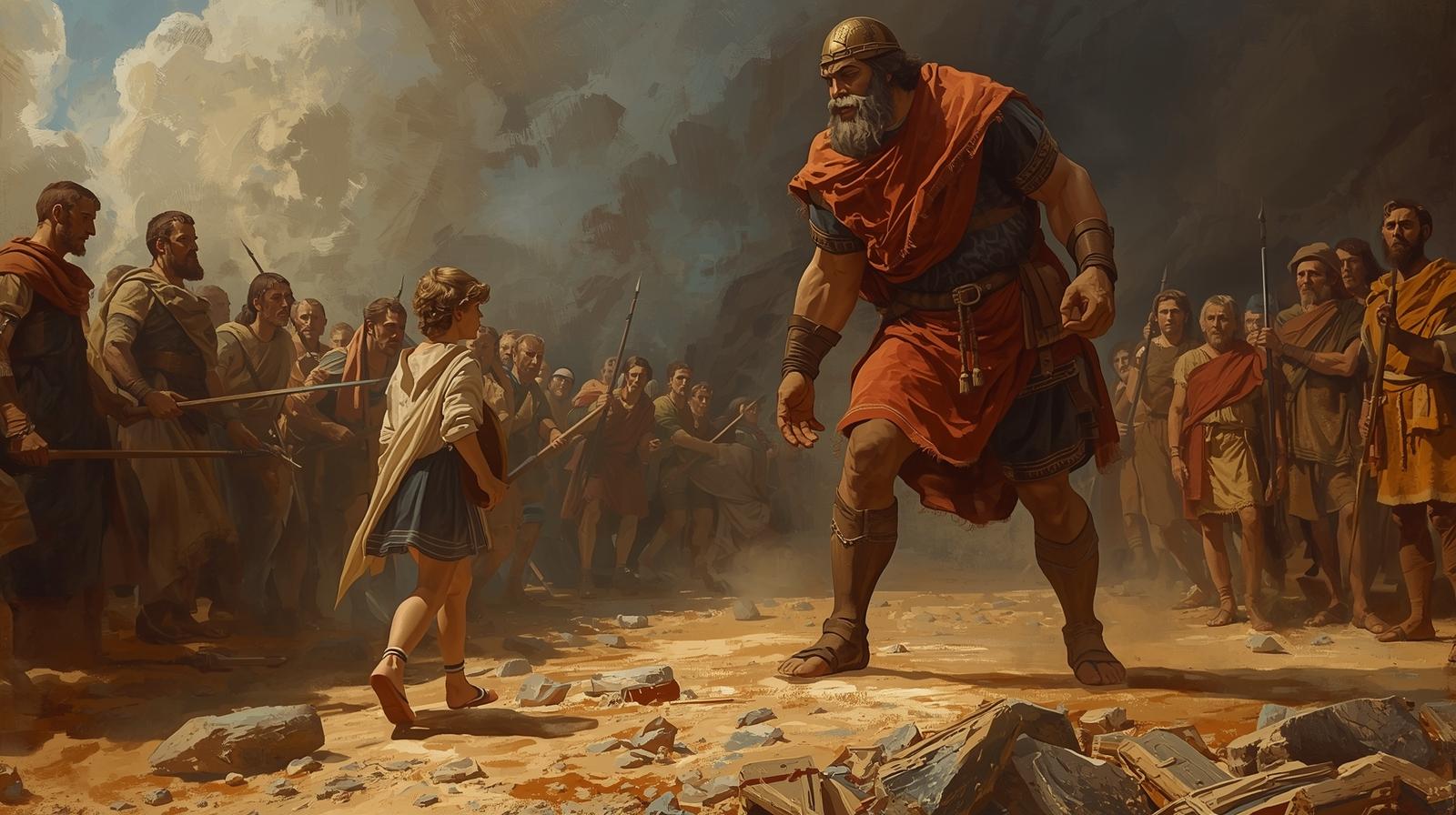 David walk to Goliath